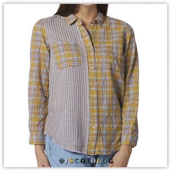 Aventura Tops - Plaid Long-Sleeved Boyfriend Button-down Shirt